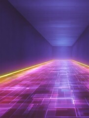 Futuristic corridor with vibrant colors