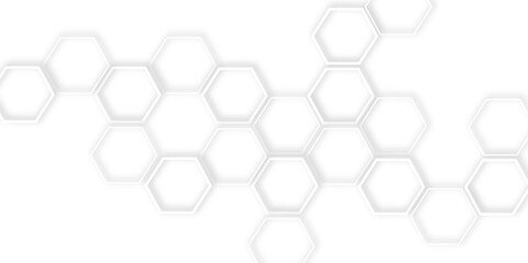 Abstract geometric technology 3d white light structure technology out line hexagon polygonal honeycomb luxury pattern vector background.	