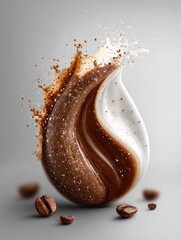 Coffee and milk splash art