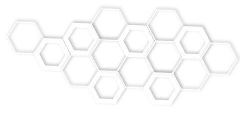 Abstract geometric technology 3d white light structure technology out line hexagon polygonal honeycomb luxury pattern vector background.	