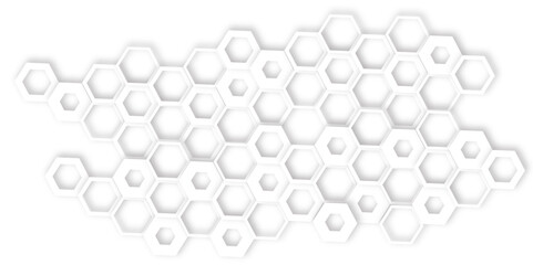 Abstract geometric technology 3d white light structure technology out line hexagon polygonal honeycomb luxury pattern vector background.	