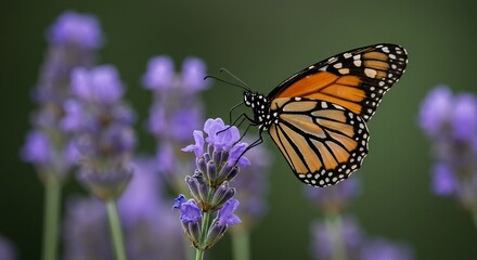 Obraz premium monarch butterfly on purple flower
