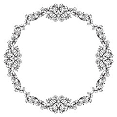 decorative vintage baroque frame with floral ornament illustration art