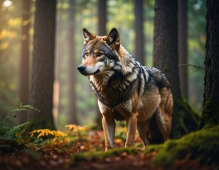 Wolf in autumn forest (1)