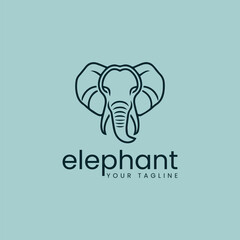 Elephant logo design icon element vector. Elephant silhouette. Elephant head logo. 