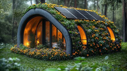 Eco-Friendly Dog House with Flowering Roof High Resolution Picture