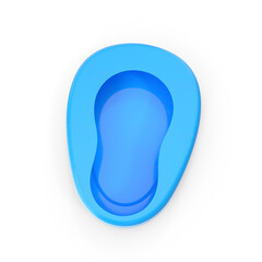 Blue Plastic Bedpan Isolated on Transparent Background