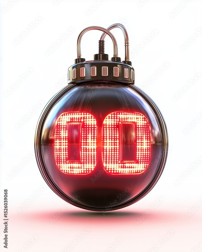 Poster numeric orb: a futuristic orb, illuminated with glowing red digits, captures the essence of technolo