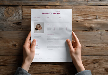 Two Hands Holding Realistic Paper Mockup