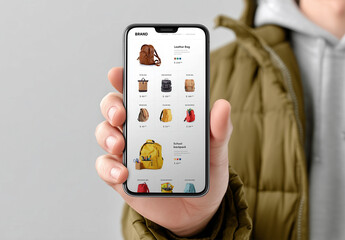Smartphone Screen Show In Hand Mockup