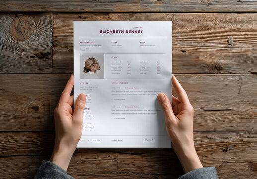 Two Hands Holding Realistic Paper Mockup