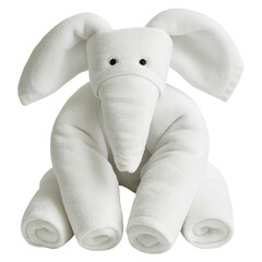 Adorable White Towel Elephant Animal Shape Folded for Hotel Room Decor