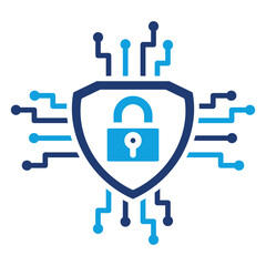 Security System Flat Blue Icon