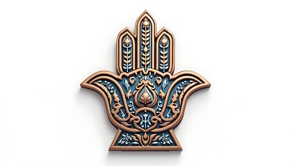 Ornamental Hand Design with Intricate Patterns on White Background