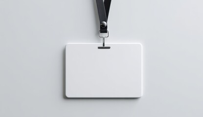 Blank badge mockup with lanyard for identity