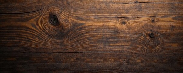 Deep brown wood grain, showing knots and wear, rustic background, rustic, brown plank background