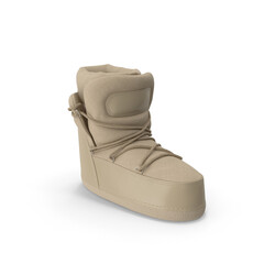 Large Beige Boots Isolated on Transparent Background