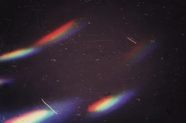 Fotobehang Vintage Poster Abstract dust scratches film grain texture, warm color grainy light leaks overlay effect  © Sami