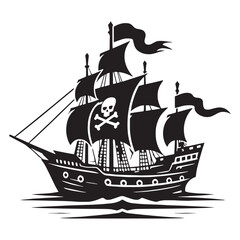 Minimalist Boat silhouette with strong hull shape – Boat illustration – Minimalist Boat vector – Vehicle silhouette

