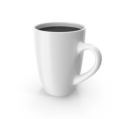Large White Coffee Cup Isolated on Transparent Background