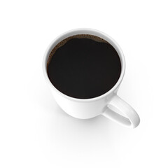 Large White Coffee Cup Isolated on Transparent Background