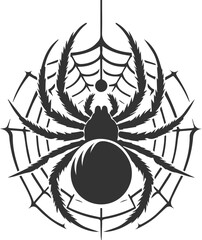 Vector art of a spider animal silhouette drawing