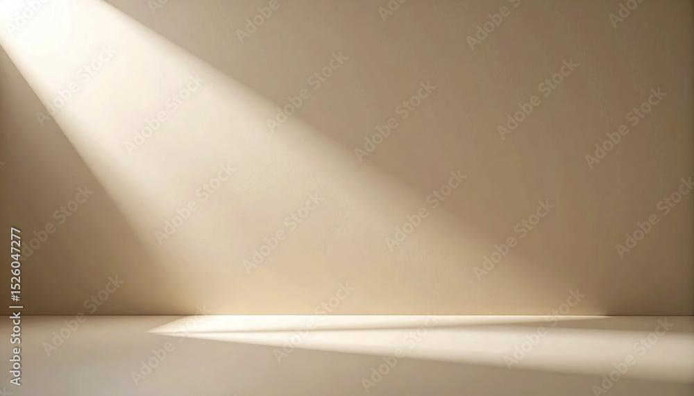 Poster smooth beige wall with soft light creating serene atmosphere