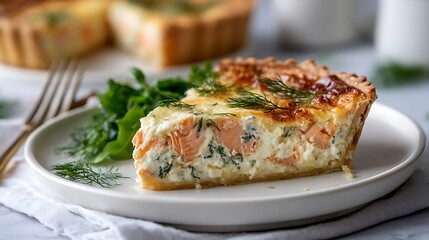 Salmon Quiche with Fresh Herbs and Crispy Crust
