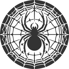 Vector art of a spider animal silhouette drawing