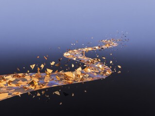 Golden ribbon path through space