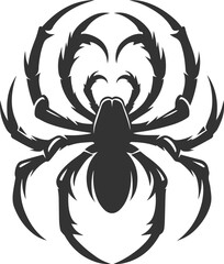 Vector art of a spider animal silhouette drawing