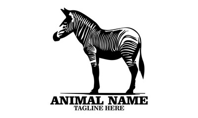 Okapi animal silhouette vector illustration, okapi animal vector illustration and okapi animal logo dasign with white background