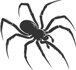 Vector art of a spider animal silhouette drawing