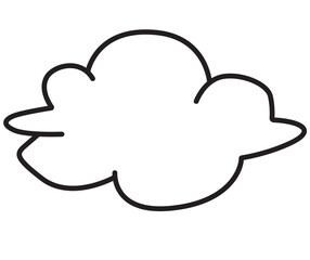 cloud line art clipart illustration