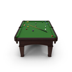 Complete Billiards Set with Balls and Cue Sticks Isolated on Transparent Background