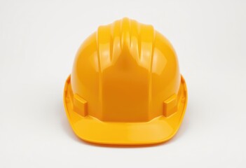 Yellow construction hard hat on white