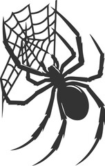 Vector art of a spider animal silhouette drawing