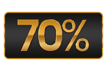 luxury button discount 70 percent sign tag element black gold design png file transparent, 70% off tag element golden black