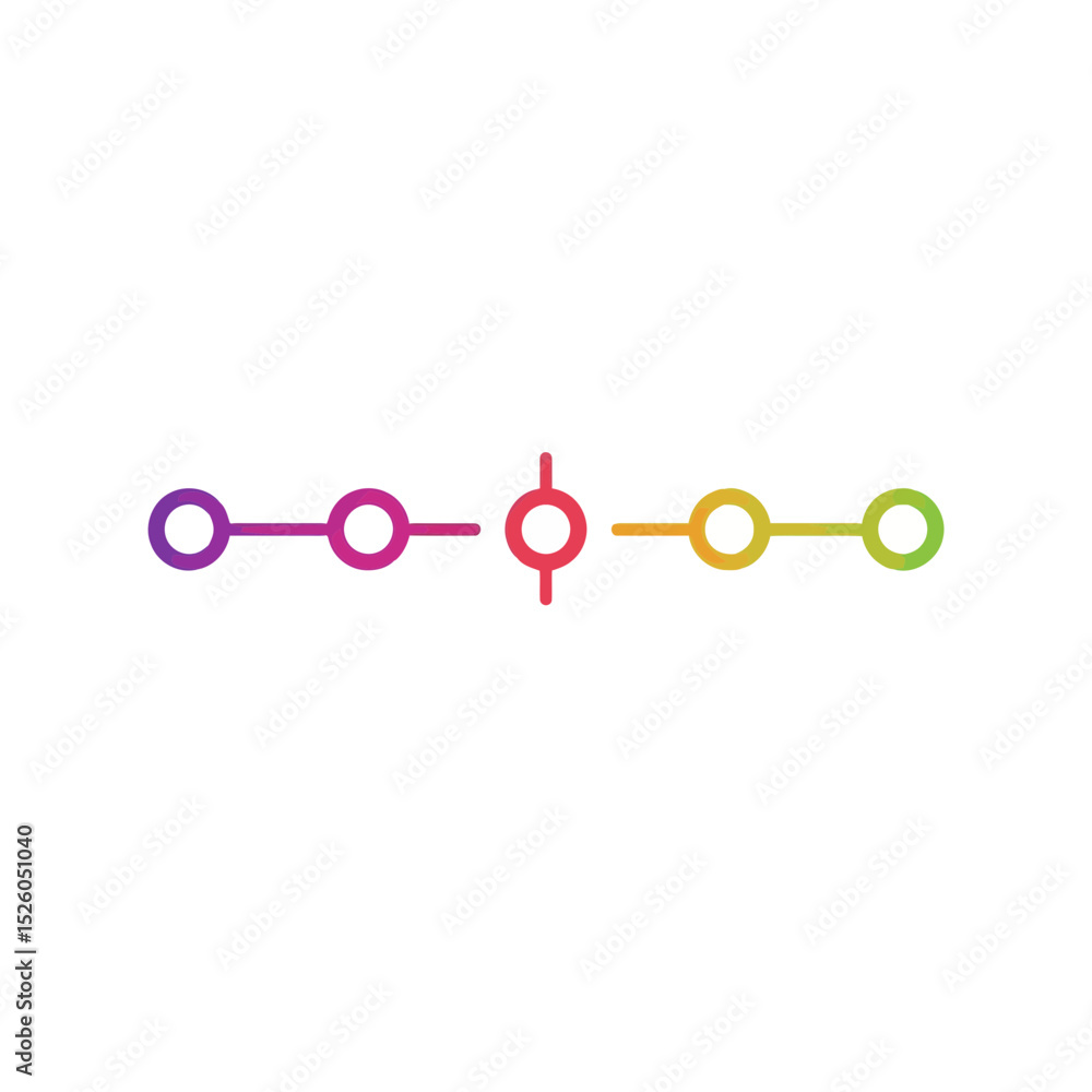 Poster abstract colorful circular flowchart: gradient nodes and lines, modern process diagram, technology, 