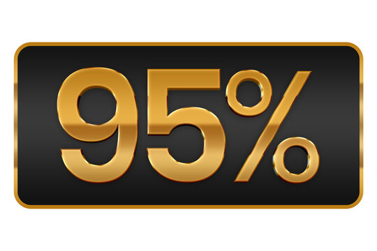 luxury button discount 95 percent sign tag element black gold design png file transparent, 95% off tag element golden black