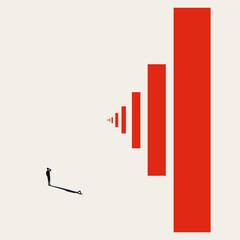 Business or career opportunities and decisions vector concept. Symbol of challenge, growth. Minimal design eps10 illustration.