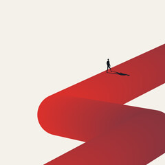 Business career path vector concept. Symbol of ambition, leadership, development, promotion. Minimal design eps10 illustration