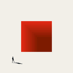 Business risk or adventure abstract vector concept. Symbol of courage, challenge, unknown. Minimal design eps10 illustration.