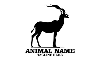 Saola animal flat icon. Saola animal vector illustration, saola animal logo design with white background