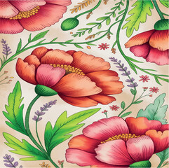 design, background, art, pattern, vector, drawing, flower, leaf, abstract, nature, vintage, floral, decoration, illustration, print, texture, fabric, decorative, seamless, wallpaper, modern