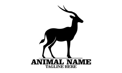 Saola animal flat icon. Saola animal vector illustration, saola animal logo design with white background