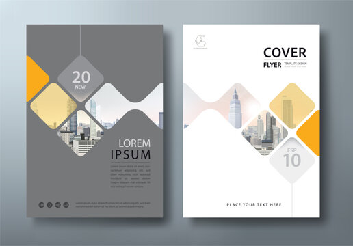 Yellow annual report brochure flyer design, Leaflet presentation, book cover templates, layout in A4 size