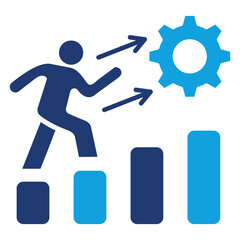 Improvement Flat Blue Icon