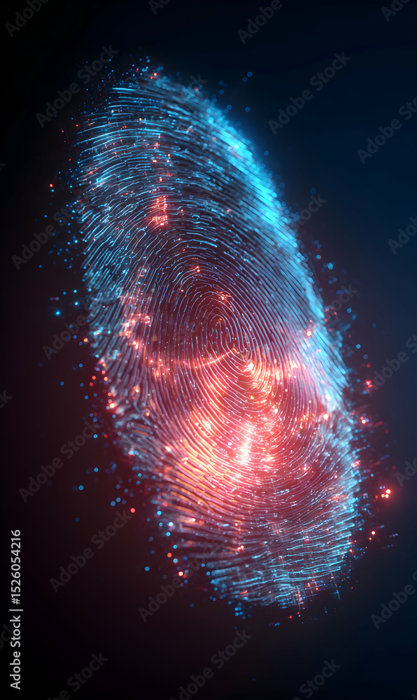 Poster digital identity security biometric authentication fingerprint scanning technology data protection a
