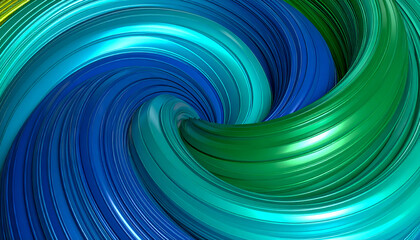 A swirling abstract design in shades of blue and green, creating a dynamic visual effect.